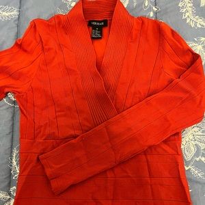 Vermani red orange cross front blouse